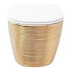 Подвесной унитаз REA CARLO FLAT BRUSH GOLD золотой REA-C6942