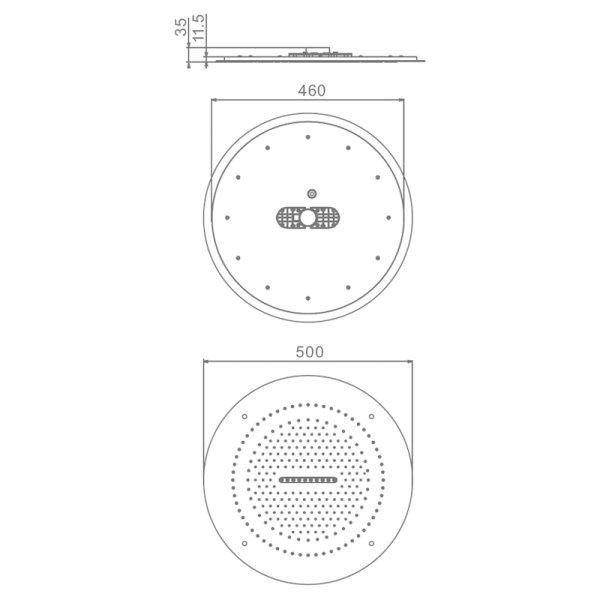 Верхний душ потолочный Raglo R452.04.09, графит