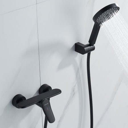 Смеситель для душевой кабины однорычажный  Shevanik S4716H, Черный
