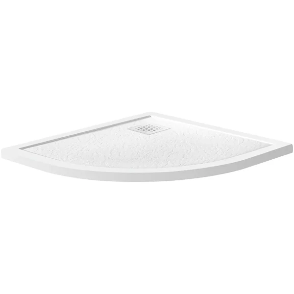 Душевой поддон BelBagno Uno TRAY-MR-UNO-R-90-550-35-W-BO 90x90 см, из литьевого мрамора, четверть круга, белый