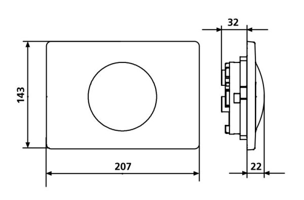 Кнопка смыва Sanit S704 16.704.00.0000 хром/матовый хром