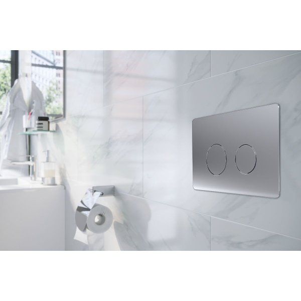 Кнопка смыва Azario 24.7х2.4х16 , пластик, цвет Хром матовый (AZ-8200-0083/AZ-P57-0110)