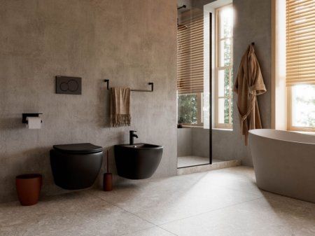 Унитаз подвесной Ceramica Nova Metropol CN4002MB микролифт, черный