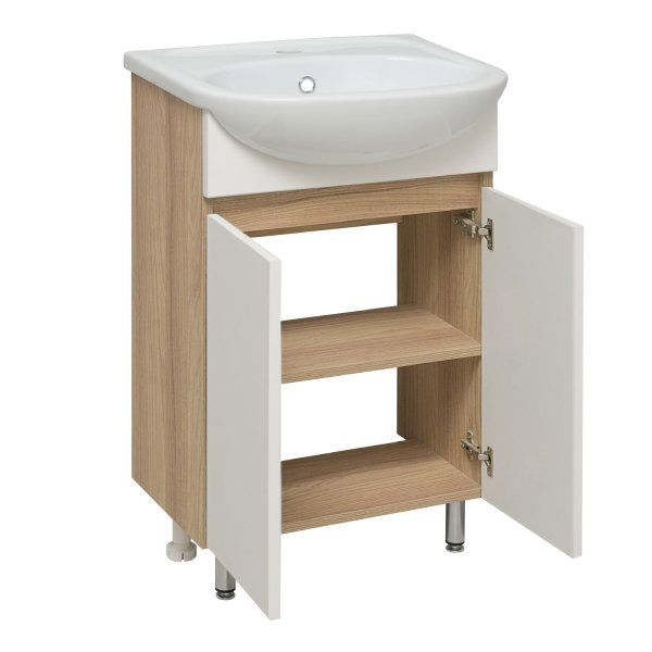 Тумба Runo Лада 50 блэквуд/белый под умывальник Уют 50 (00-00004575)