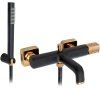 Смеситель для ванны и душа REA SALTO BLACK / ROSE GOLD черный/розовое золото настенный, REA-B6352