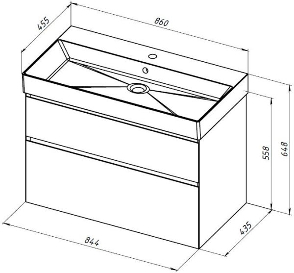 Тумба под раковину Allen Brau Infinity 85 1.210026.NO дуб