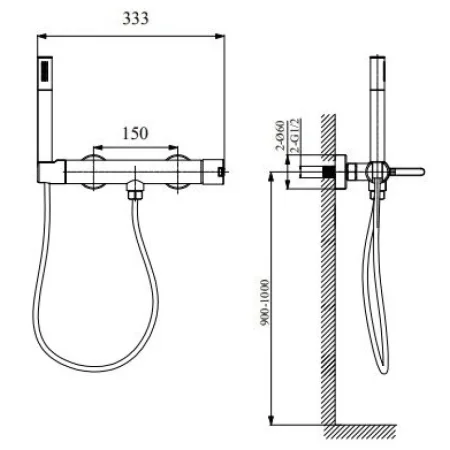 Смеситель для душа AltroBagno Unione AltroBagnoUnione030603MB