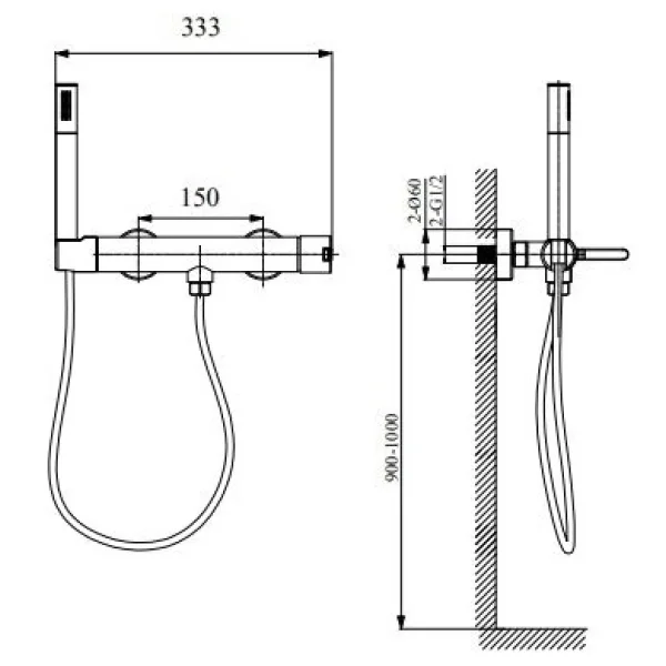 Смеситель для душа AltroBagno Unione AltroBagnoUnione030605BC