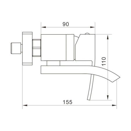 Смеситель для ванны Rose R1FI55SJ2TRR, пепельный