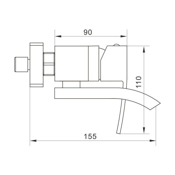 Смеситель для ванны Rose R1FI55SJ2TRR, пепельный