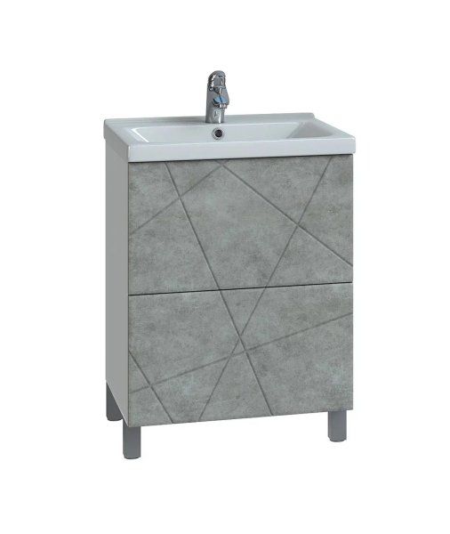 Тумба VIGO под раковину Geometry 600-0-2 (Фостер) бетон (tn.bsf.GEO.FOS.60.2Y бетон)