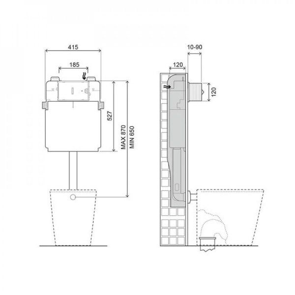 Смывной бачок скрытого монтажа Migliore Better Bac 30154 без кнопки