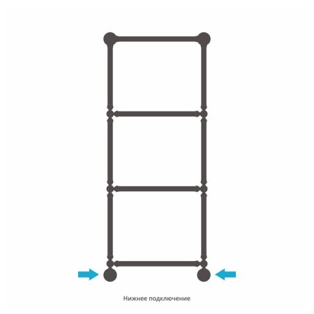 Полотенцесушитель водяной Сунержа Ренессанс 00-0280-1250 1260x500 без покрытия