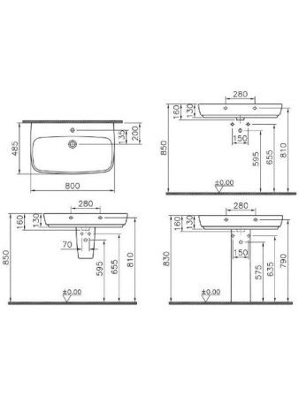Раковина VitrA Shift 4384B003-0001 80