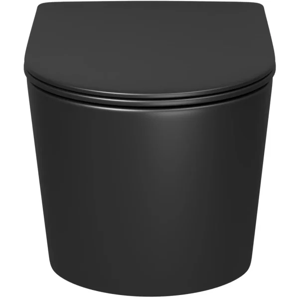 Унитаз подвесной Grossman GR-4499BMSQ безободковый, торнадо, с сиденьем микролифт, черный матовый