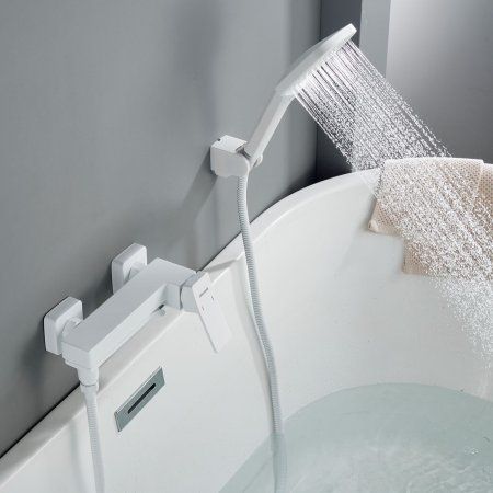 Смеситель для ванны однорычажный  Shevanik S4002C, Белый