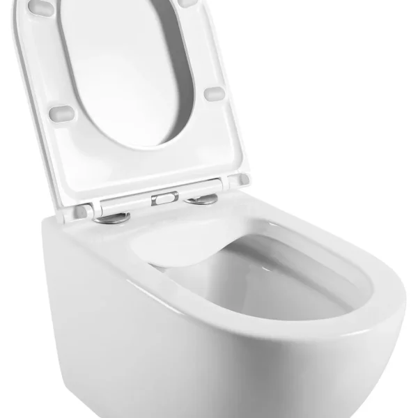 Унитаз подвесной Agger AT03100 безободковый, с сиденьем микролифт, белый глянец