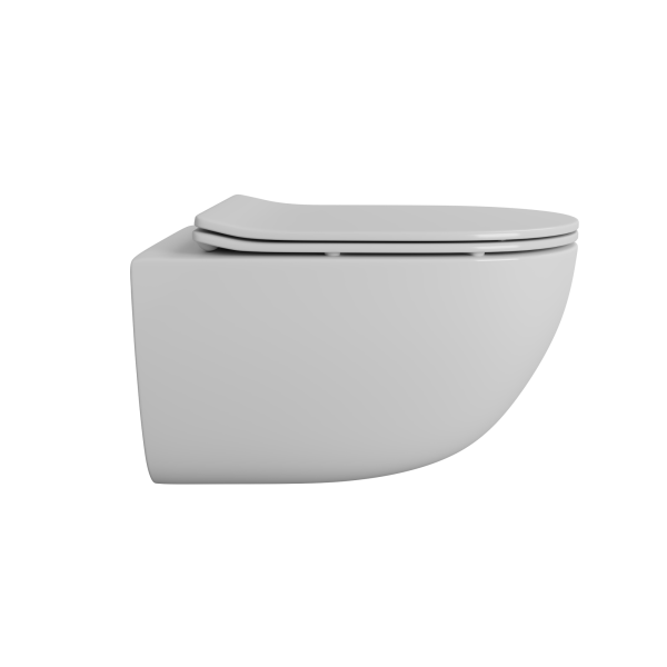 Унитаз подвесной безободковый (торнадо) DQ Grimm 560*390*395мм, сиденье микролифт, белый (DT1386516)