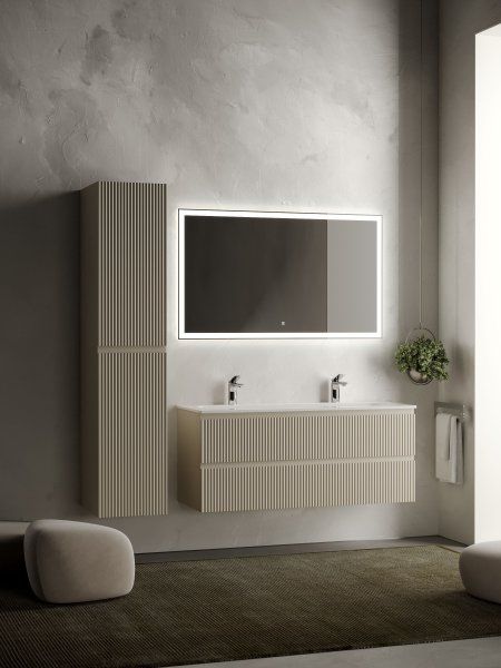 Тумба подвесная SANCOS Snob R 1195х445х500, c двумя ящиками оснащенными доводчиками, Beige Soft, SNR120CE