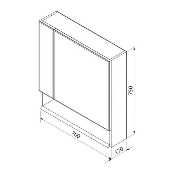 Зеркало-шкаф IDDIS Carlow 70 (CAVYR7WI00QM0iDA99OL)