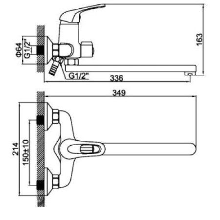 Смеситель Ledeme L2239-B хром