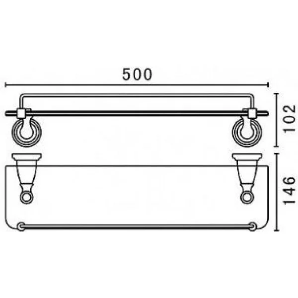 Полка стеклянная 50 см Art&Max Bianchi AM-E-2611-DO