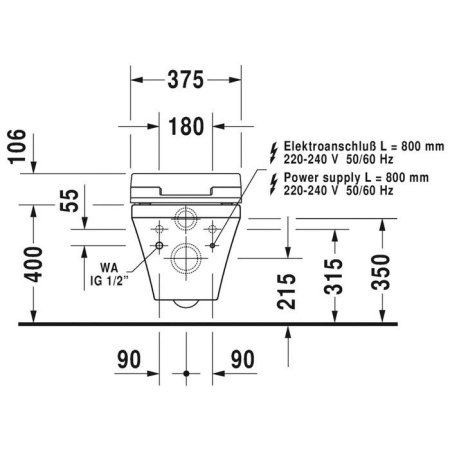 Унитаз подвесной Duravit  DuraStyle 2542590000+611200002000300  микролифт