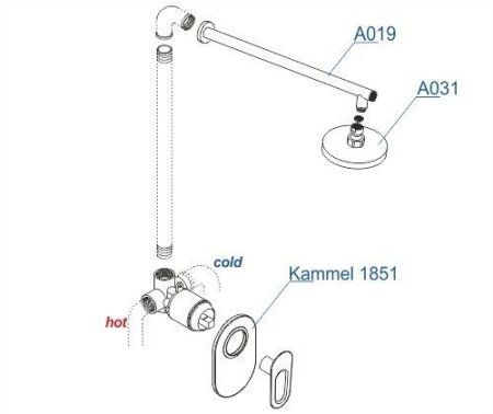 Встраиваемая душевая система WasserKRAFT A12831 хром