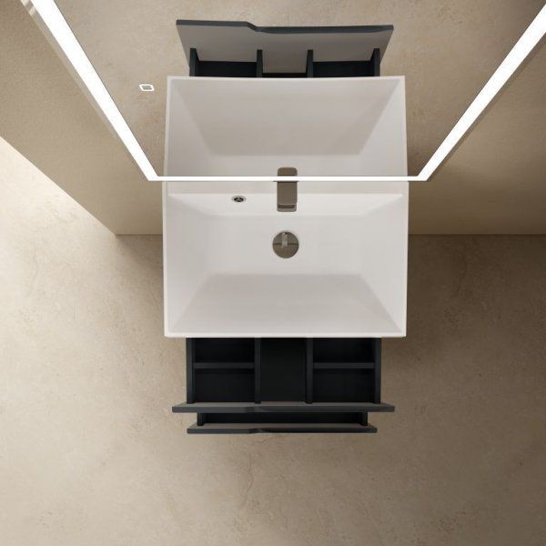 Тумба под умывальник подвесная AQUAme "S3" AQM900360GM 60 см., цвет антрацит.