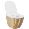 Подвесной унитаз REA CARLO FLAT BRUSH GOLD золотой REA-C6942