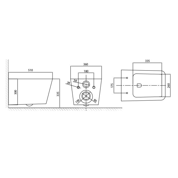 Унитаз подвесной WesnaArt KUBUS 205-KUB13, белый