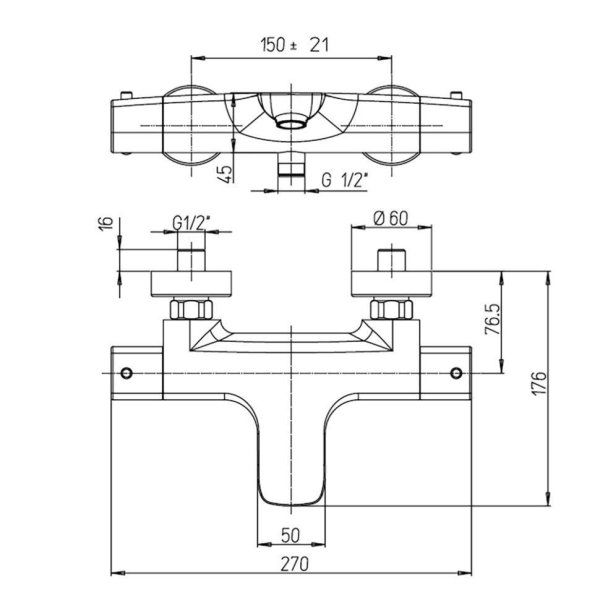 Смеситель для ванны Paini Nove с термостатом, черный матовый