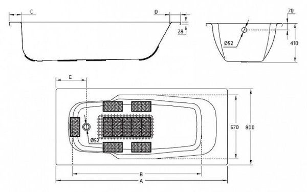 Стальная ванна BLB Atlantica B80J 180 см