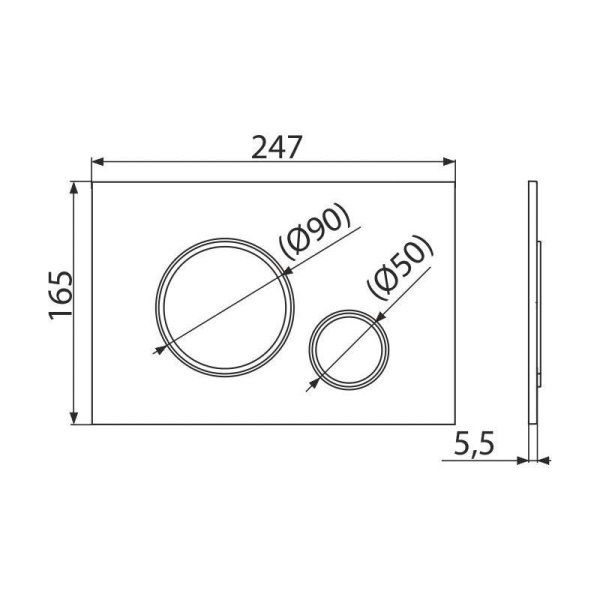 Кнопка смыва AlcaPlast THIN M778  черный матовый, хром глянцевый
