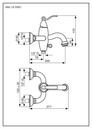 Смеситель Emmevi Abel 39001BR для ванны, бронза