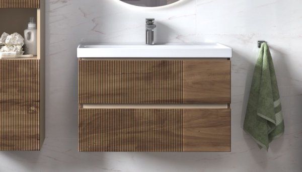 Тумба под раковину Velvex Mondi 800-0-2 (Madera Classica Slim) навесная акация темная (308 акация темная)