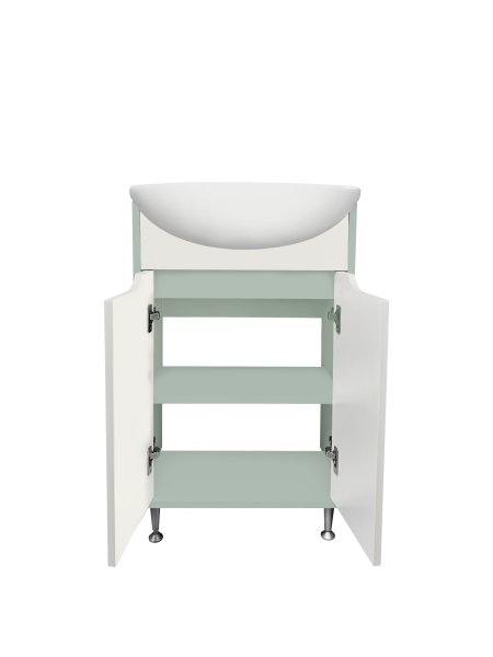 Тумба Runo Эконова 50 бирюзово-белая под умывальник Уют 50 (00-00004656)