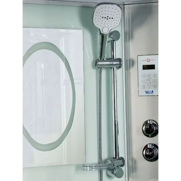 Душевая кабина WeltWasser Emmer 12015 10000003287 120x120x217 см, с крышей, гидромассажем, низкий поддон, профиль матовый хром, стекло прозрачное