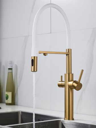 Смеситель для кухни Shevanik S478G, Золотой сатин