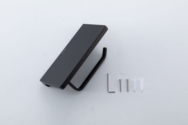 Держатель туалетной бумаги с полочкой Gappo G3NJ07QA03WY-6JF, черный матовый