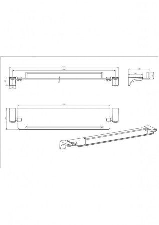 Полка стекло CeramaLux 70011, черный матовый