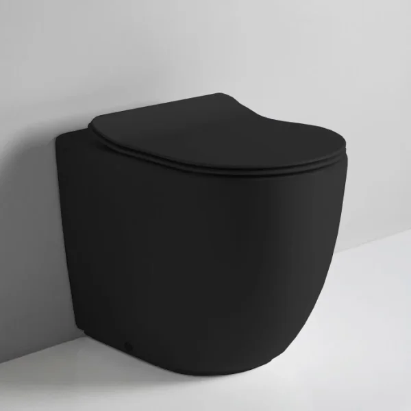 Унитаз приставной Artceram File 2.0 FLV007 17 00 безободковый, торнадо, черный матовый