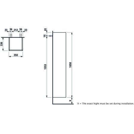 Шкаф-пенал Laufen Base 4.0268.2.110.261.1 R 35 белый глянцевый