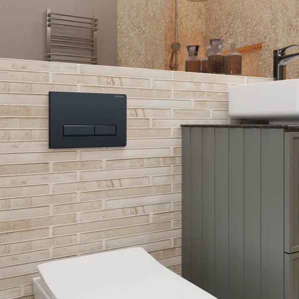 Кнопка смыва Charus Raiden FP.321.DW.01 для инсталляции, черный матовый