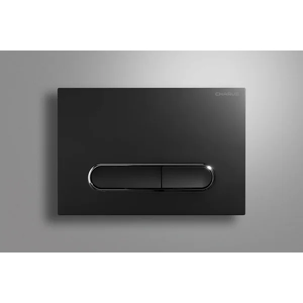 Кнопка смыва Charus Magnus FP.340.DW.01 для инсталляции, черный матовый/хром/черный матовый