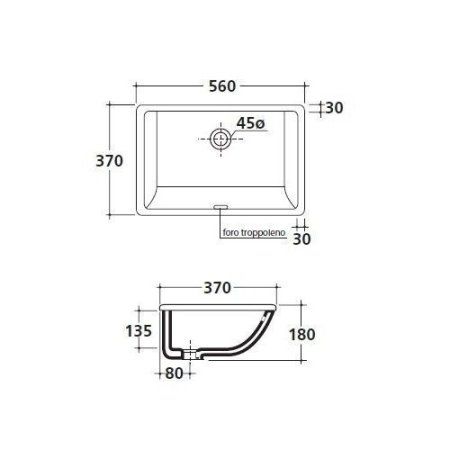 Раковина Galassia M2 2035 56x37