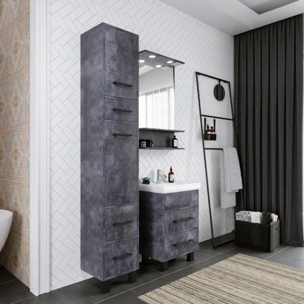 Зеркало Бриклаер ЧИЛИ 55 см, цемент