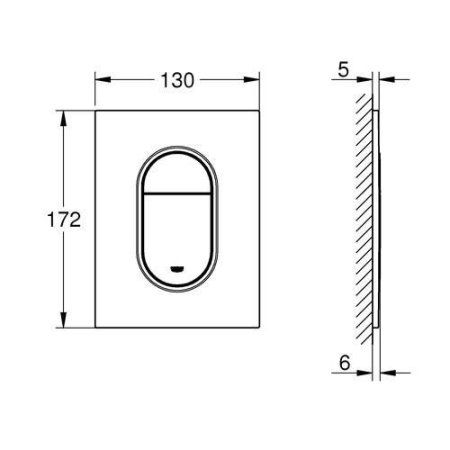 Кнопка смыва Grohe Arena Cosmopolitan 37624P00 для унитаза, матовый хром