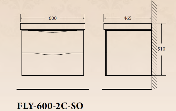 Тумба с раковиной BelBagno Fly 60 cappuccino lucido