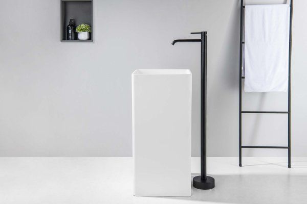 Смеситель для раковины напольный AQUATEK, матовый черный AQ1309MB ЕВРОПА, Черный матовый